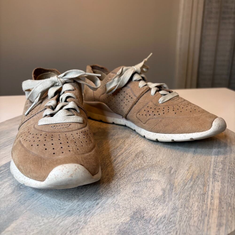 UGG UGGs Tye Women's Brown Leather Suede Tideline Shoes Sneakers US Size 8